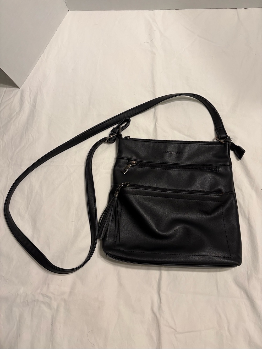 Masintor Women’s Multi Pocket Casual Crossbody Bag Black Medium
